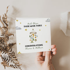 And Then There Were Three Congratulations For New Baby Card Mummy Daddy Card Baby Announcement Card Pregnancy Gift Card