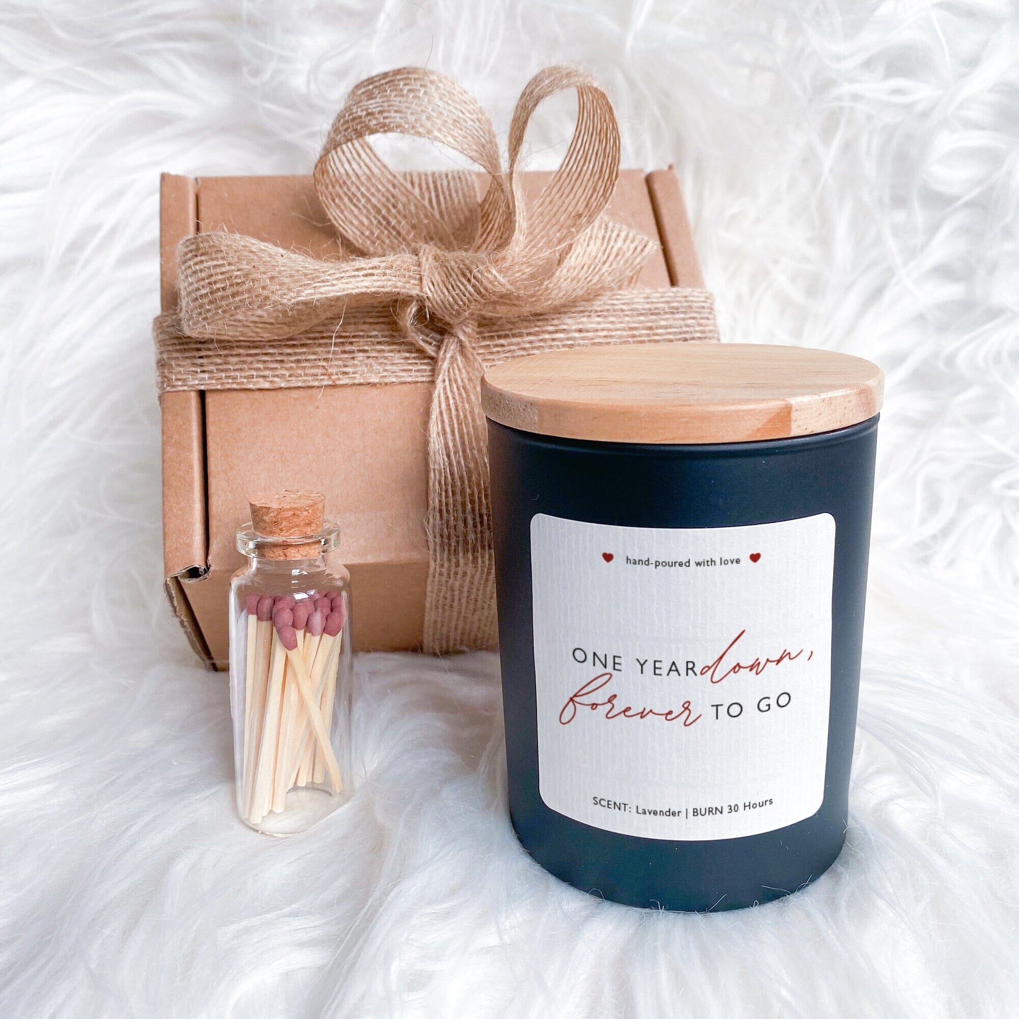 Anniversary Candle One Year Down Forewer To Go First Wedding Anniversary Gift Set