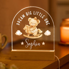 Baby Night Light LED Lamp Custom Name Dream Big Little One Nursery Decor Toddler Room Gift Newborn Keepsake