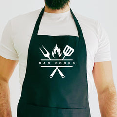 BBQ Apron Gift for Him Funny Gift for Dad Grandad Uncle Brother New Daddy Father’s Day Cooking Present Grill Master Barbecue Lover Apron