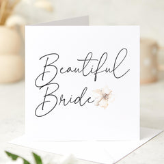 Beautiful Bride Wedding Day Card Elegant Minimalist Bridal Card Sentimental Card for Bride from Friend Mum Sister Wedding Keepsake Hen Party