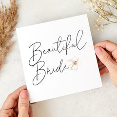 Beautiful Bride Wedding Day Card Elegant Minimalist Bridal Card Sentimental Card for Bride from Friend Mum Sister Wedding Keepsake Hen Party