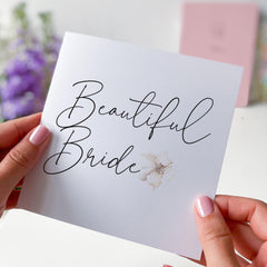 Beautiful Bride Wedding Day Card Elegant Minimalist Bridal Card Sentimental Card for Bride from Friend Mum Sister Wedding Keepsake Hen Party