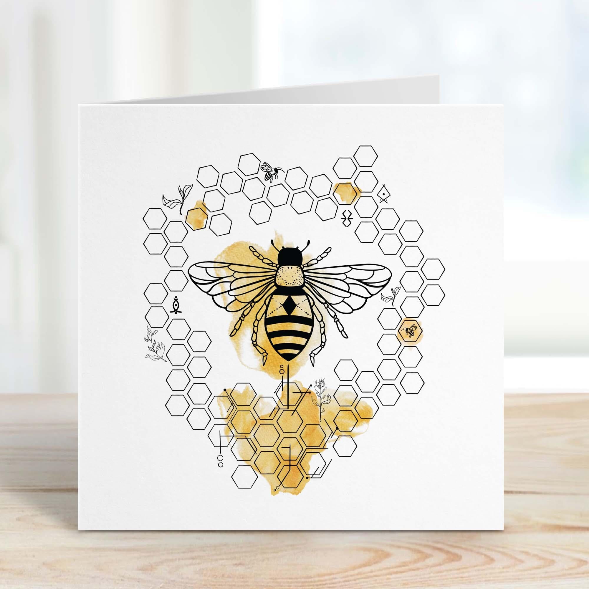 Bee Card Birthday Card Happy Birthday Gift Card Nature Lover Gift Card ...