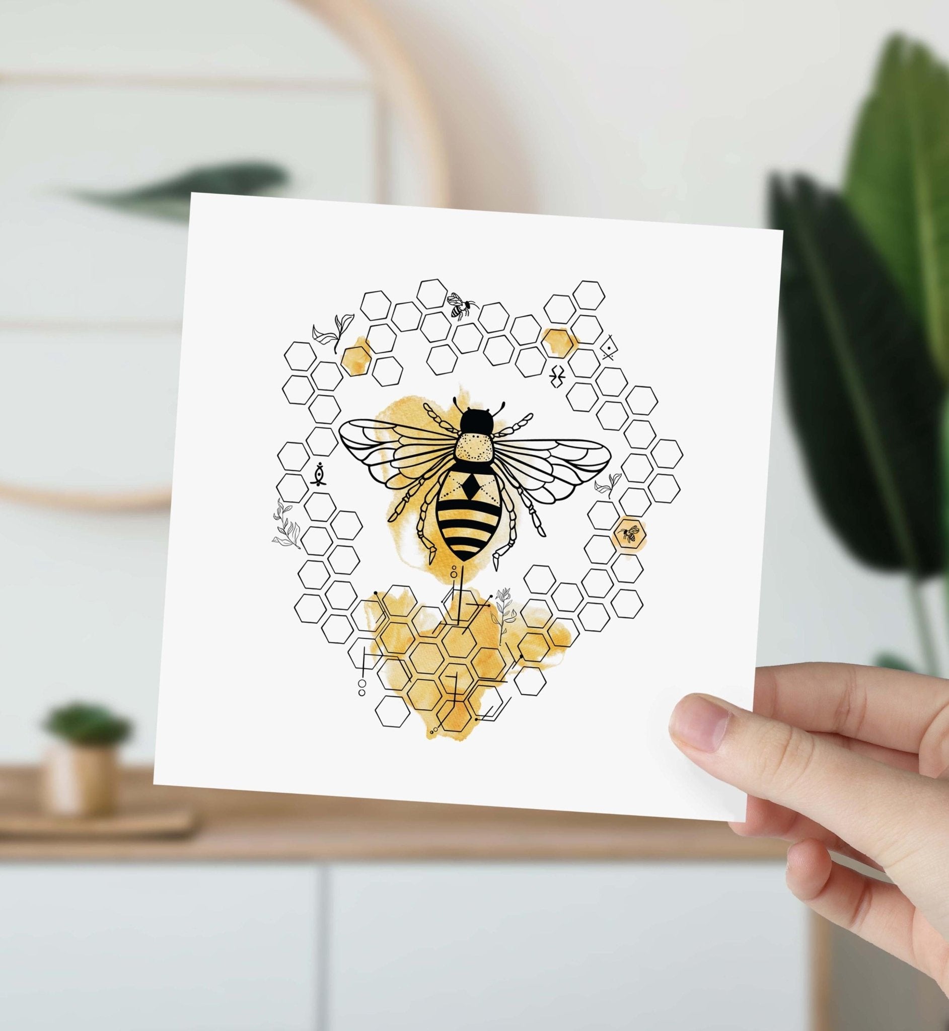 Bee Card Birthday Card Happy Birthday Gift Card Nature Lover Gift Card ...