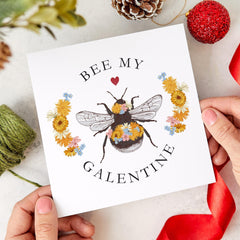 Bee My Galentine Card Floral Bumblebee Design for Best Friends Sisters or Special Galentine Celebrations Happy Galentine's Day