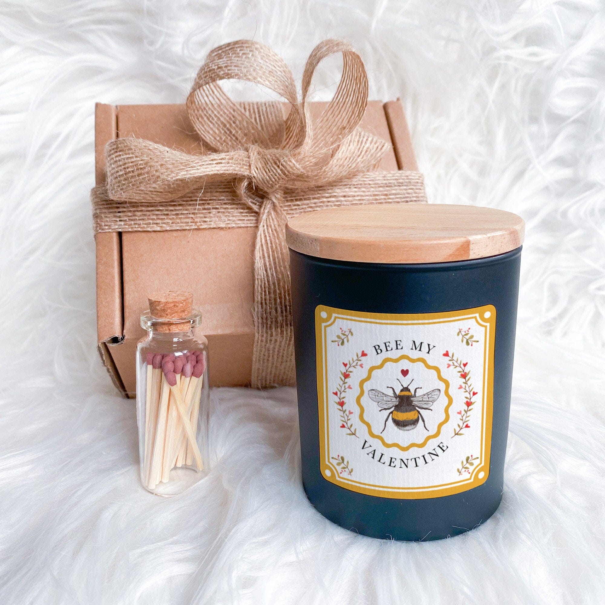 Bee My Valentine Candle Gift Her Gift Him Soy Wax Candle Vegan Valentines Gift Wife Girlfriend