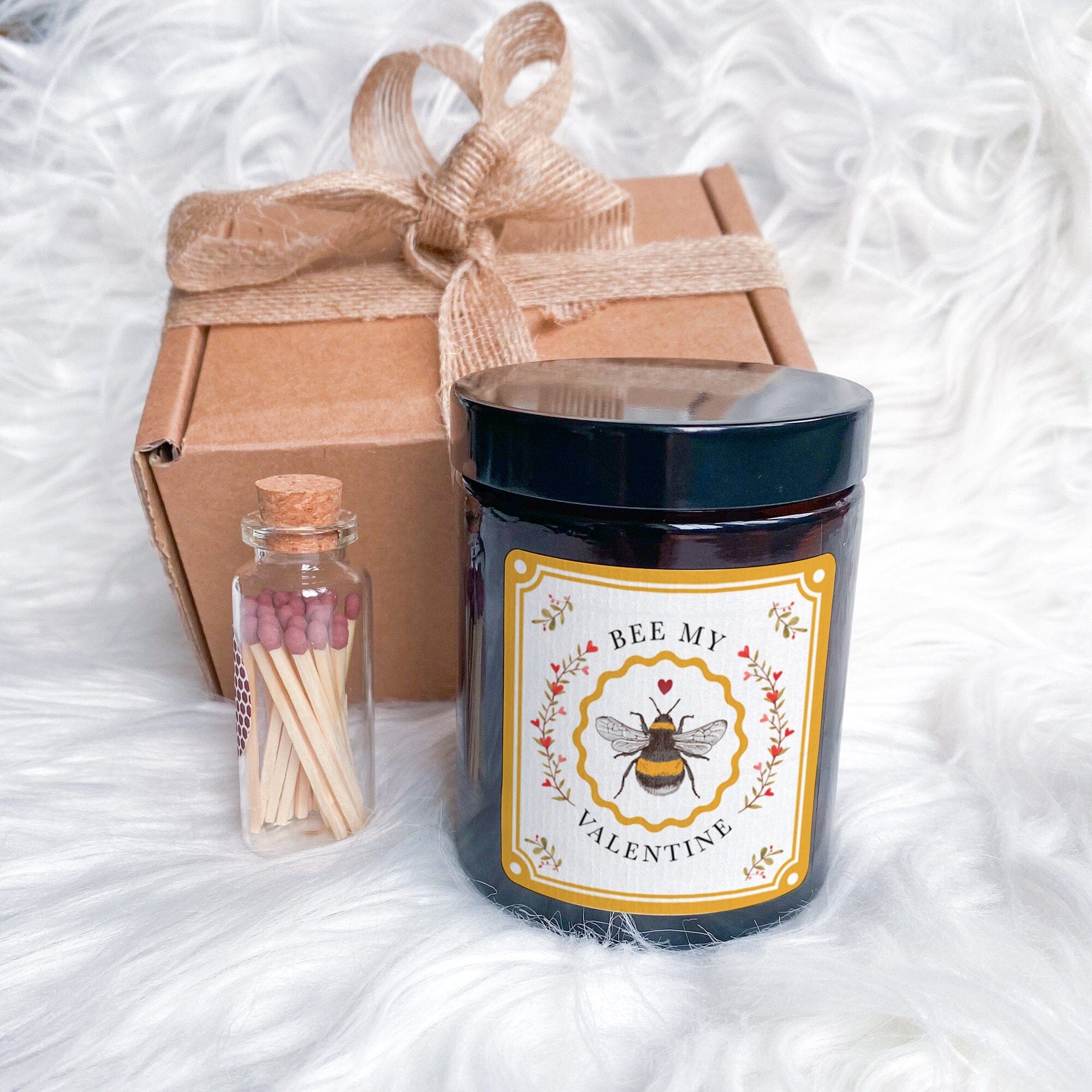 Bee My Valentine Candle Gift For Her Gift For Him Soy Wax Candle Vegan Valentines Gift For Wife Girlfriend