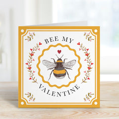 Bee My Valentine Card Cute and Punny Valentine's Day Greeting for Husband Wife Boyfriend Girlfriend or Partner Funny Valentines Gift Card