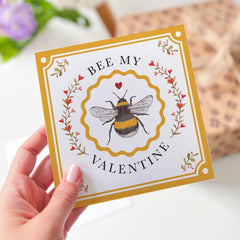 Bee My Valentine Card Cute and Punny Valentine's Day Greeting for Husband Wife Boyfriend Girlfriend or Partner Funny Valentines Gift Card