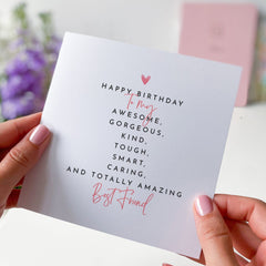 Best Friend Birthday Card Happy Birthday Card For Friend To My Amazing Friend Card Bestie Best Friend Birthday 18Th 21St 25Th 30Th 40Th 50Th