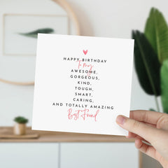 Best Friend Birthday Card Happy Birthday Card For Friend To My Amazing Friend Card Bestie Best Friend Birthday 18Th 21St 25Th 30Th 40Th 50Th