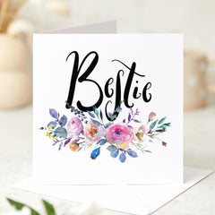 Best friend card Bestie Floral Greeting Card Best Friend Card Birthday Appreciation Christmas Friendship Gift Cute Flowers Design