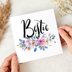Best friend card Bestie Floral Greeting Card Best Friend Card Birthday Appreciation Christmas Friendship Gift Cute Flowers Design