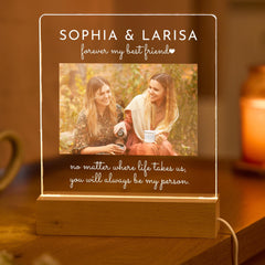 Best Friend Gift Custom Photo LED Light Friendship Birthday Christmas Gift for Bestie Sister Soulmate