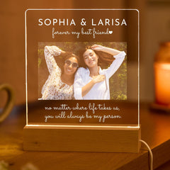 Best Friend Gift Custom Photo LED Light Friendship Birthday Christmas Gift for Bestie Sister Soulmate