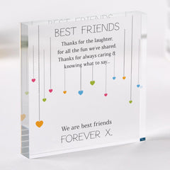 Best Friends Forever Gift for Her Friend's Birthday Christmas Gift Acrylic Plaque Thoughtful Friendship Gift Keepsake for Best Friend Bestie