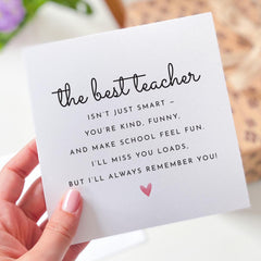 Best Teacher Thank You Card Fun and Heartfelt End of Term Card Ideal for Leaving Gift or Year End Appreciation for Her Him Primary Private