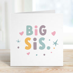 Big Sis Little Sis Card For Little Sis Big Sis Happy Birthday With Cute Colourful Stars Gift For Her Birthday Card For Sister New Baby