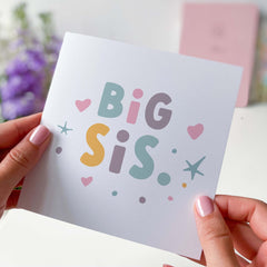 Big Sis Little Sis Card For Little Sis Big Sis Happy Birthday With Cute Colourful Stars Gift For Her Birthday Card For Sister New Baby