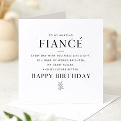 Birthday Card for Fiancé Elegant and Romantic Card for Her Him Heartfelt Message for Future Wife Husband