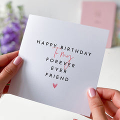 Birthday Card For Friend To My Forever Ever Friend Happy Birthday Card Bestie Best Friend Birthday 18Th 21St 25Th 30Th 40Th 50Th 60 Birthday