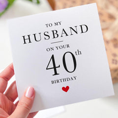 Birthday Card for Husband ALL AGES Romantic Card for Him from Wife to Celebrate His 30TH 40TH 50TH 60TH Birthday Hubby
