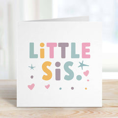 Birthday Card For Little Sis And Big Sis Happy Birthday With Cute Colourful Hearts Stars Gift For Her Birthday Card For Sister New Baby