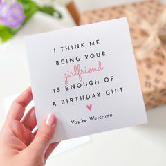 Boyfriend Birthday Card  Partner Birthday Card  Happy Birthday To My Boyfriend  Happy Birthday Card Being Your Girlfriend Is A Gift