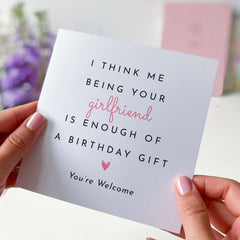 Boyfriend Birthday Card  Partner Birthday Card  Happy Birthday To My Boyfriend  Happy Birthday Card Being Your Girlfriend Is A Gift