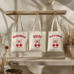 Bride Tote Bag Sweet as a Cherry Design Fun Hen Party Gift Idea Playful Beach Wedding Tote Bag for Bride to - Be 2025