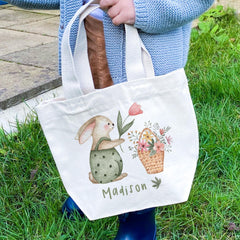 Bunny Tote Bag Gift for Nephew Niece Grandson Granddaughter Son Daughter Toddler Birthday Basket