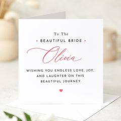 Card for Bride Wedding Day Card Elegant Card for Her with Message Thoughtful Bridal Keepsake Wedding Gift for Daughter Sister Friend