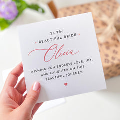 Card for Bride Wedding Day Card Elegant Card for Her with Message Thoughtful Bridal Keepsake Wedding Gift for Daughter Sister Friend