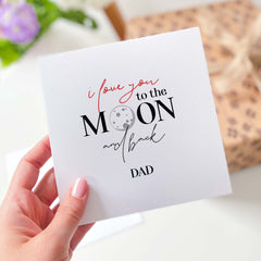 Card For Dad I Love You To The Moon And Back Father's Day Thank You Dad Card Cute Gift Card For Dad's Birthday New Dad Daddy To Be