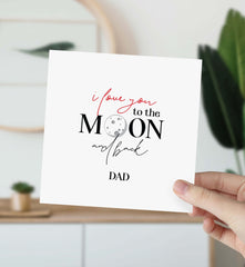 Card For Dad I Love You To The Moon And Back Father's Day Thank You Dad Card Cute Gift Card For Dad's Birthday New Dad Daddy To Be