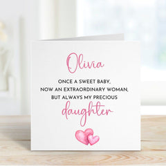 Card For Daughter Personalised Daughter's Birthday Gift Card To A Special Daughter Card For Her Emotional Card With Poem With Name