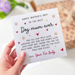 Card for Dog Mum Personalised Mother's Day Card Cute Pet Mum Gift from Fur Baby Dog Lover Mothers Day Present Custom Dog Owner Card From Dog