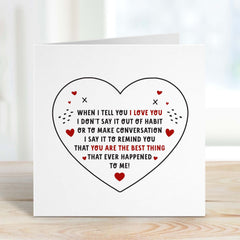 Card For Girlfriend Boyfriend Wife Husband I Love You Card Valentine's Day Card Wedding Card Card For Birthday Romantic Gift Card