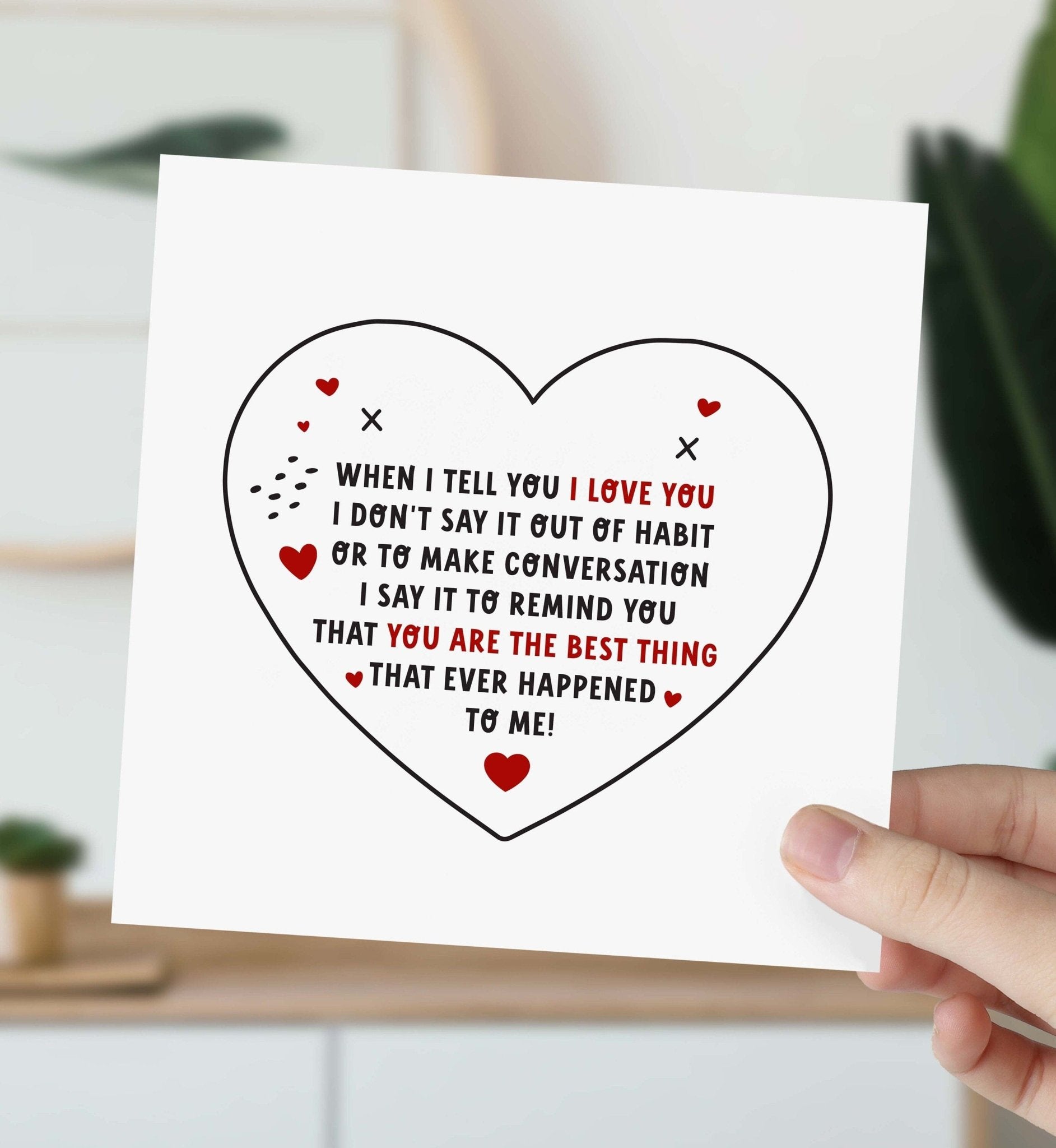 Card For Girlfriend Boyfriend Wife Husband I Love You Card Valentine's Day Card Wedding Card Card For Birthday Romantic Gift Card