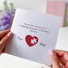 Card For Girlfriend Boyfriend You Are My Missing Piece Puzzle Card Valentine's Day Love Card For Her Him Wife Husband Romantic Gift Card