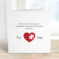 Card For Girlfriend Boyfriend You Are My Missing Piece Puzzle Card Valentine's Day Love Card For Her Him Wife Husband Romantic Gift Card