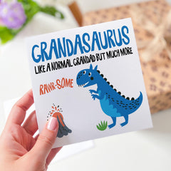 Card for Grandad Funny Dinosaur Father's Day Card for Grandad Cute Rawrsome Grandpa Birthday Card from Grandkids Gift Grandad's Birthday