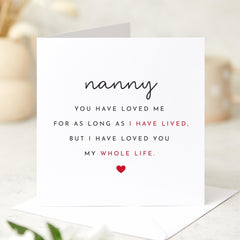 Card for Grandma Mum Nana Granny Gran Thoughtful Gift for Her Mother's Day Birthday Card for Nanny Appreciation Keepsake Card