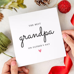 Card for Grandpa The Best Grandpa on Father's Day Minimalist Card from Grandchildren