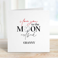 Card For Granny I Love You To The Moon And Back Granny Birthday Thank You Card Cute Gift Card For Grandma's Birthday Nanny Nana Nanna