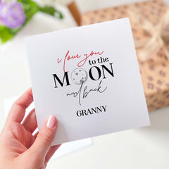 Card For Granny I Love You To The Moon And Back Granny Birthday Thank You Card Cute Gift Card For Grandma's Birthday Nanny Nana Nanna