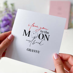 Card For Granny I Love You To The Moon And Back Granny Birthday Thank You Card Cute Gift Card For Grandma's Birthday Nanny Nana Nanna