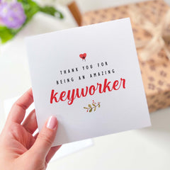 Card For Keyworker Thank You Being An Amazing Keyworker Card Personalised Pre - School Keyworker Card Nursery Teacher Teaching Assistant