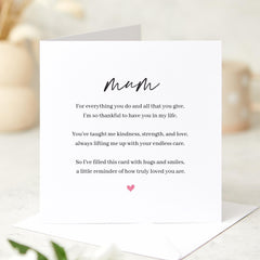 Card for Mum Heartfelt Message for Mummy Thoughtful Gift for Her Mother's Day Mum's Birthday Card for Mum Appreciation Keepsake Card